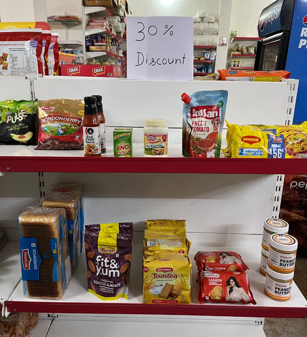 near expiry discount shelf small grocery store - reduce food waste with 30% off strategy
