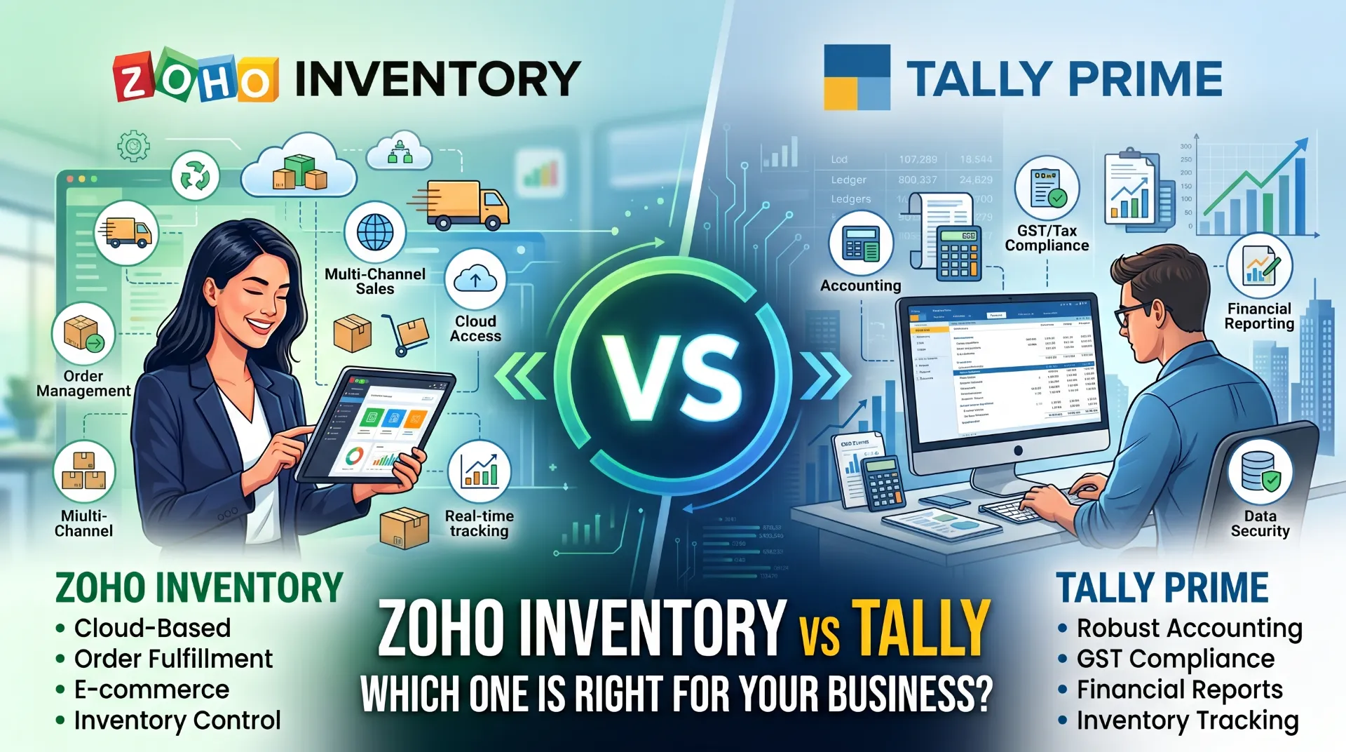 Zoho Inventory vs Tally for small retail — comparison tested at gharstuff.com grocery store Hisar India